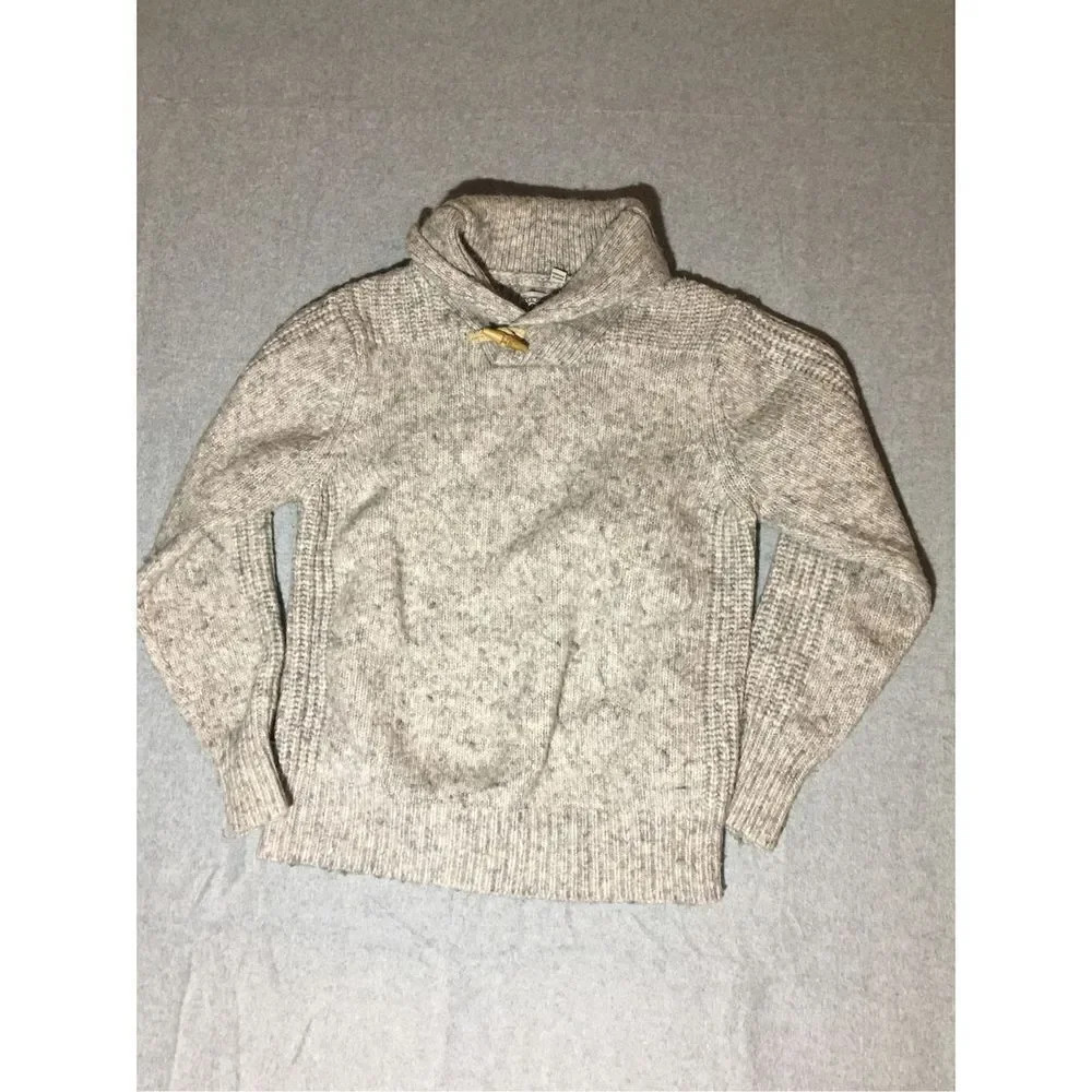 Womens Schmitt Bros Sweater Size Small Grey White Winter Warm Collared Trendy